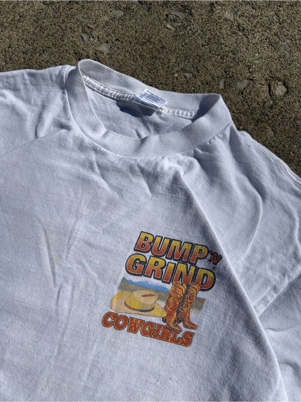 90’s vintage Bump N' Grind Cowgirls White Graphic Tee